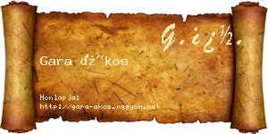 Gara Ákos névjegykártya